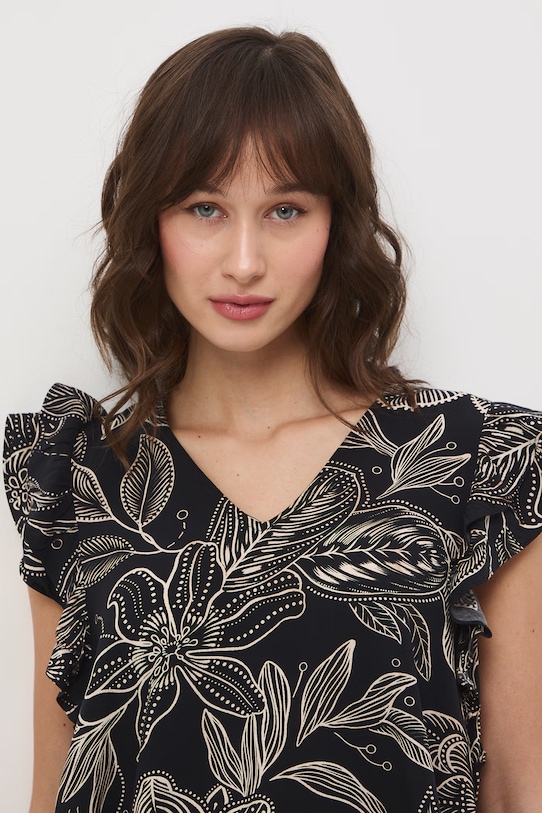 Medicine bluzka damska z wiskozy czarny RS26-BKD071