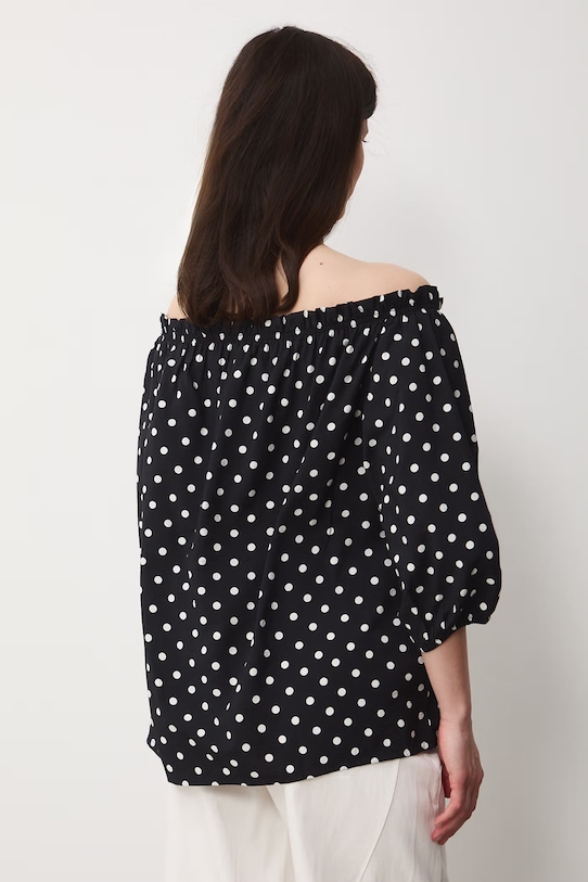 Odzież Medicine bluzka hiszpanka damska z wiskozą RS26-BKD072 czarny