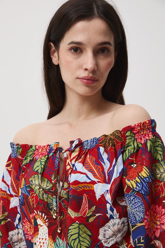 Medicine bluzka hiszpanka damska z wiskozą multicolor RS26-BKD072