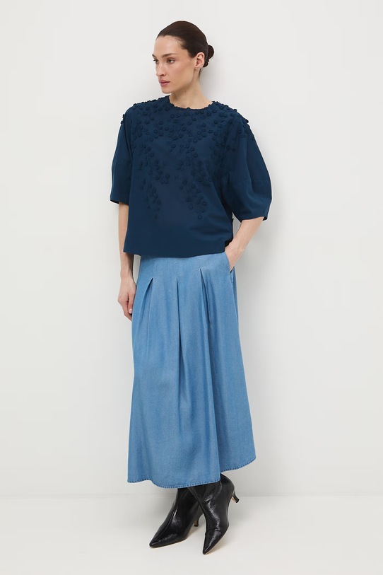 Medicine bluzka damska bawełniana turkusowy RS26-BKD421