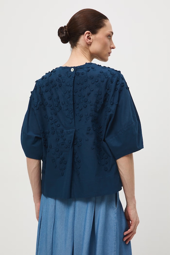 Medicine bluzka damska bawełniana turkusowy RS26-BKD421