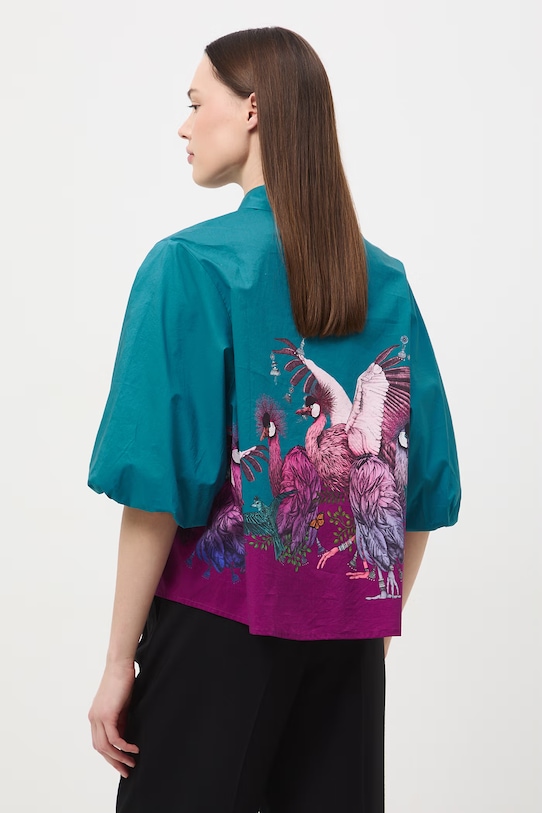 Medicine bluzka koszulowa damska bawełniana multicolor RS26-BKD650