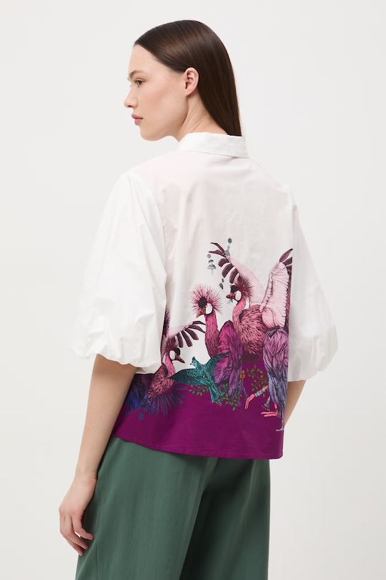 Medicine bluzka koszulowa damska bawełniana multicolor RS26-BKD650