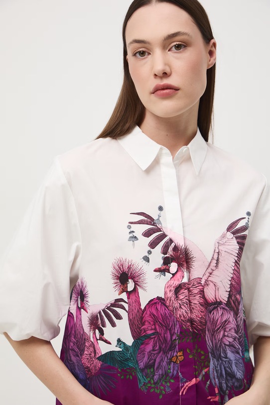 Medicine bluzka koszulowa damska bawełniana RS26-BKD650 multicolor