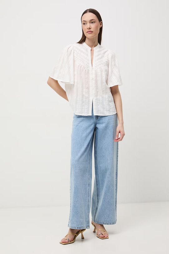 Medicine bluzka koszulowa damska bawełniana RS26-BKD651 biały RS26