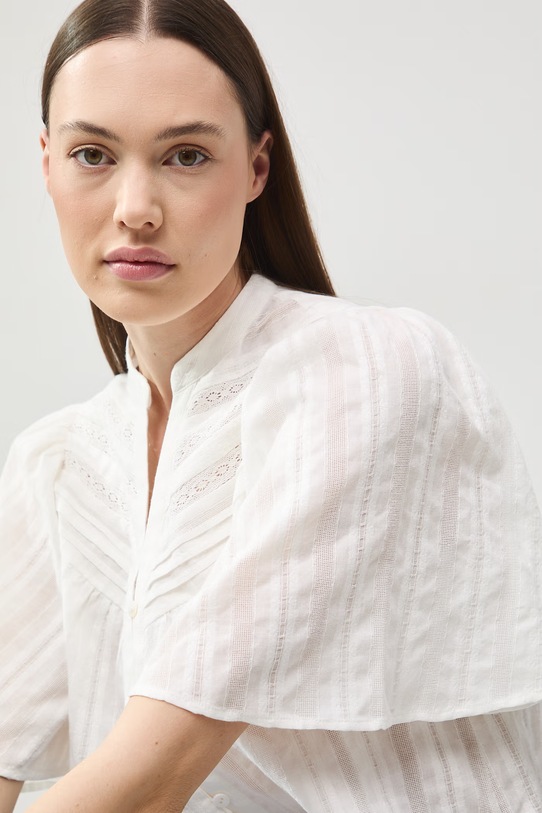 Medicine bluzka koszulowa damska bawełniana biały RS26-BKD651