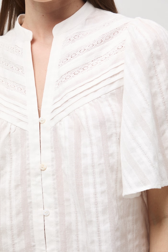 Medicine bluzka koszulowa damska bawełniana RS26-BKD651 biały