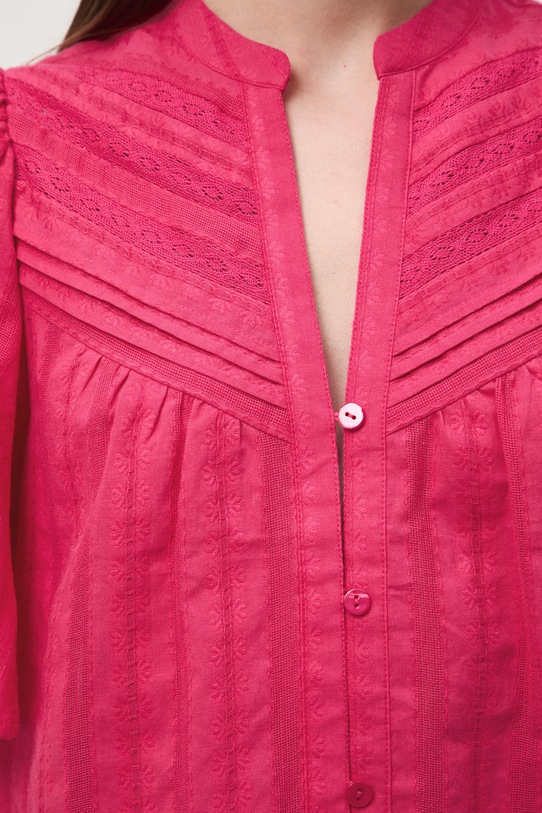 Medicine bluzka koszulowa damska bawełniana RS26-BKD651 różowy