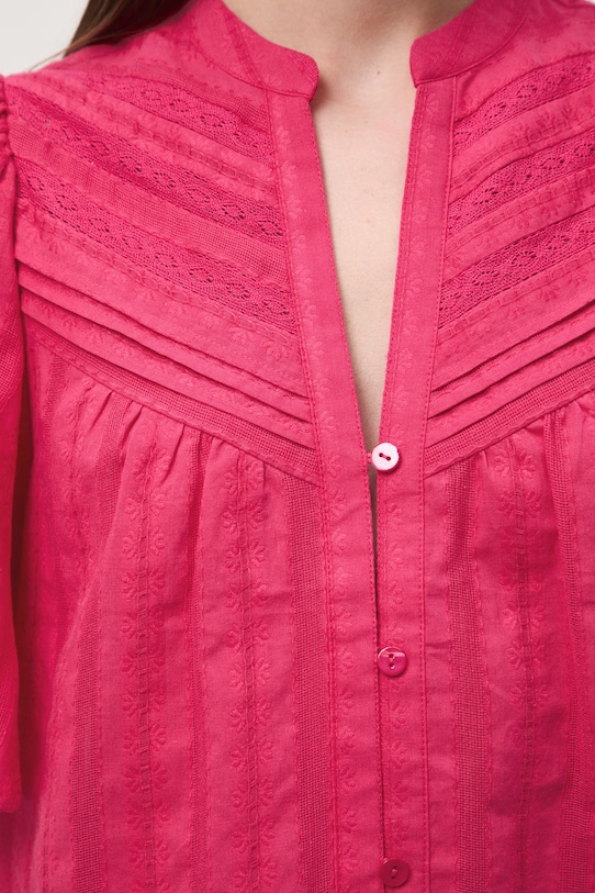 Medicine bluzka koszulowa damska bawełniana RS26-BKD651 różowy