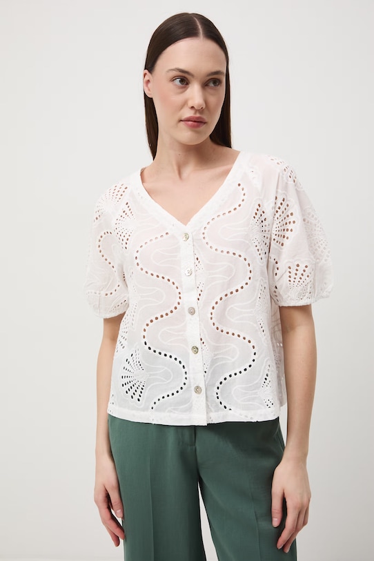 Medicine bluzka damska bawełniana RS26-BKD652 biały RS26