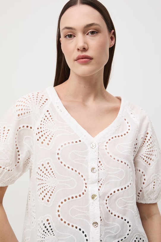 Medicine bluzka damska bawełniana biały RS26-BKD652