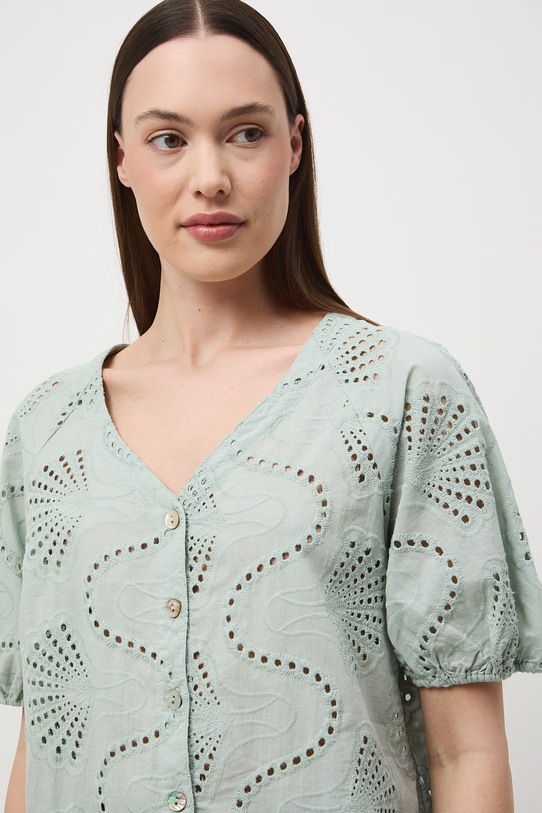 Medicine bluzka damska bawełniana zielony RS26-BKD652