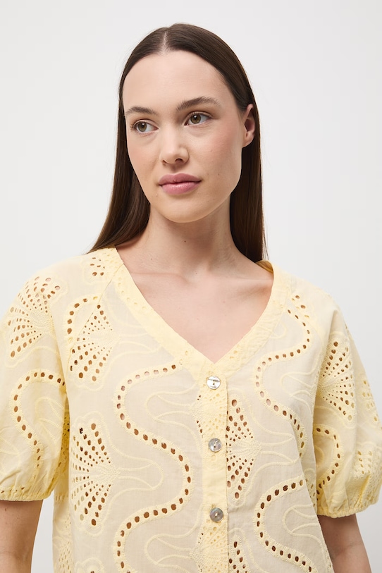 Medicine bluzka damska bawełniana żółty RS26-BKD652