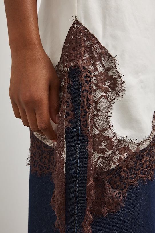 Blúzka s ramienkami dámska RS26-BKD801 béžová