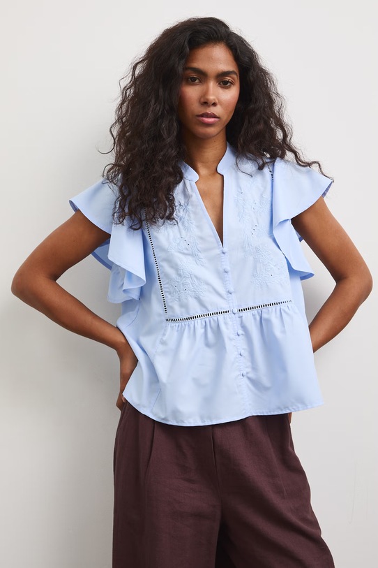 Bluzka damska z modalem niebieski RS26-BKD805