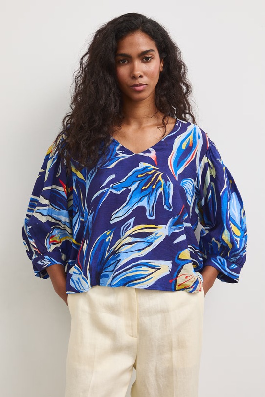 Bluzka damska z wiskozą RS26-BKD807 granatowy RS26