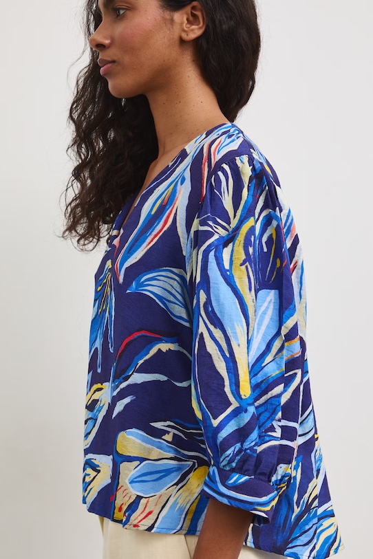 Bluzka damska z wiskozą granatowy RS26-BKD807