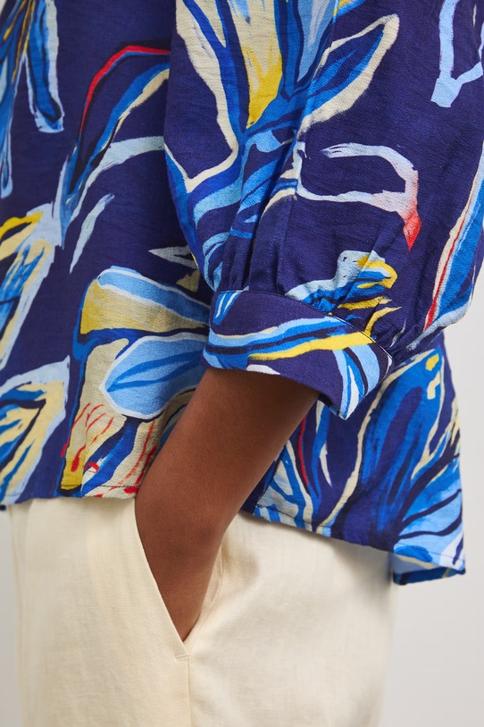 Bluzka damska z wiskozą RS26-BKD807 granatowy