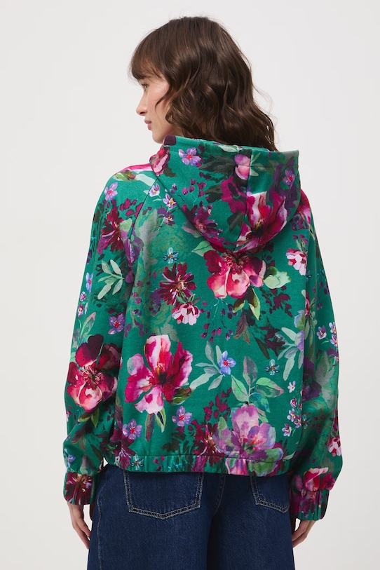 Odzież Bluza rozpinana z kapturem damska bawełniana RS26-BLD070 turkusowy