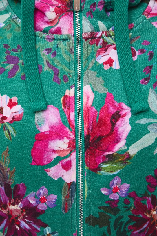 Bluza rozpinana z kapturem damska bawełniana RS26-BLD070 turkusowy