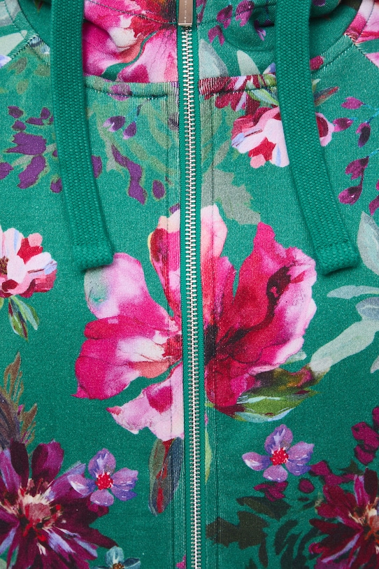 Bluza rozpinana z kapturem damska bawełniana RS26-BLD070 turkusowy