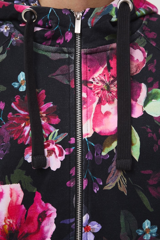 Bluza rozpinana z kapturem damska bawełniana RS26-BLD070 czarny