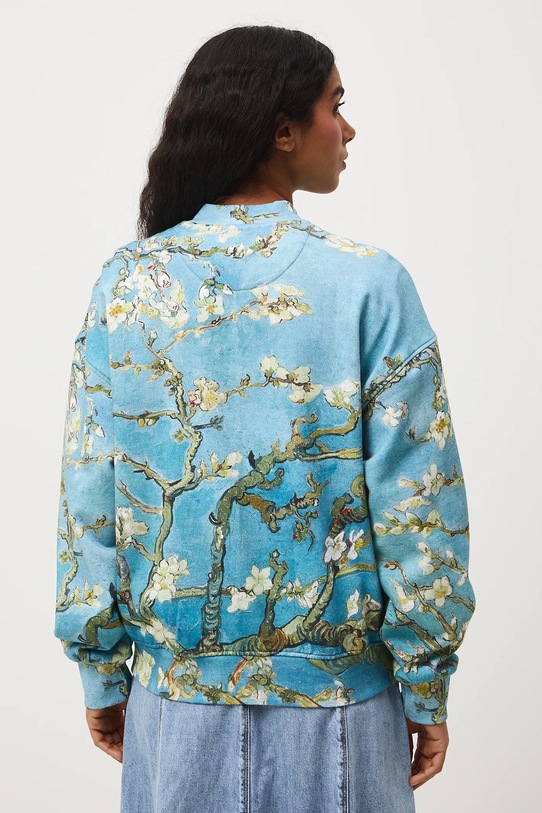 Bluza bawełniana damska z kolekcji Eviva L'arte niebieski RS26-BLD254