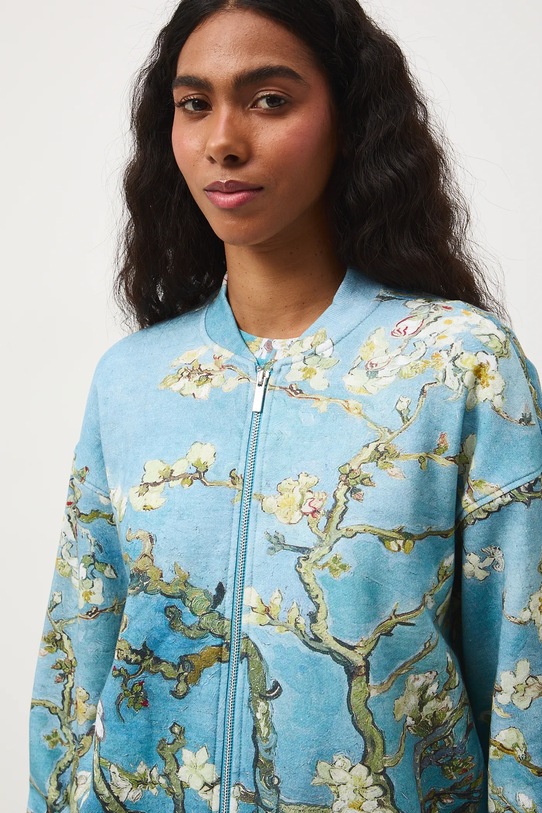 Bluza bawełniana damska z kolekcji Eviva L'arte RS26-BLD254 niebieski