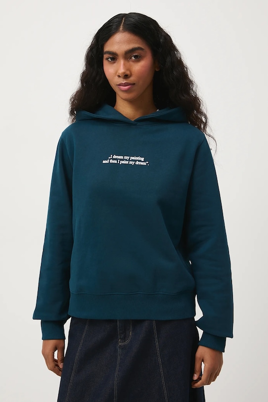 Bluza bawełniana damska z kolekcji Eviva L'arte turkusowy RS26-BLD255