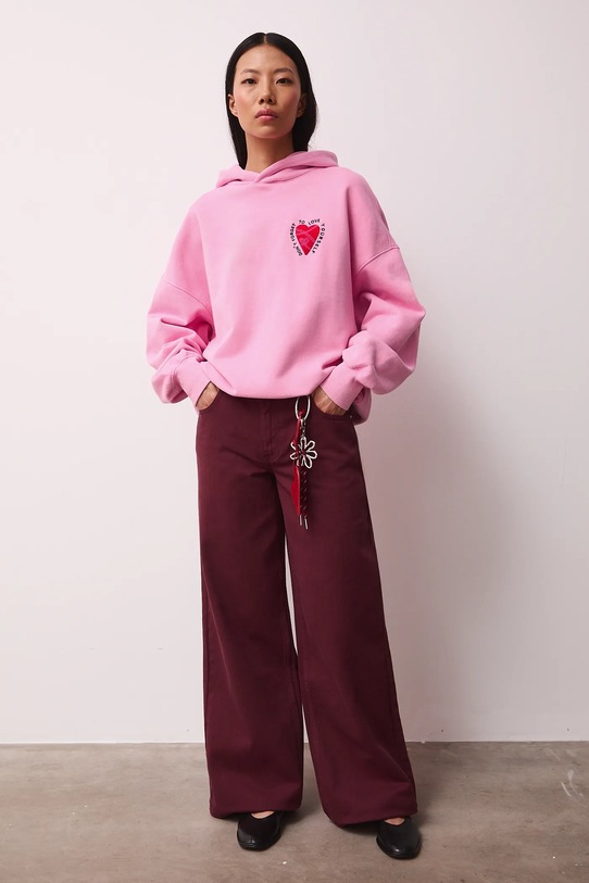 Bluza bawełniana damska z kolekcji Valentine’s Day RS26-BLD280 różowy RS26