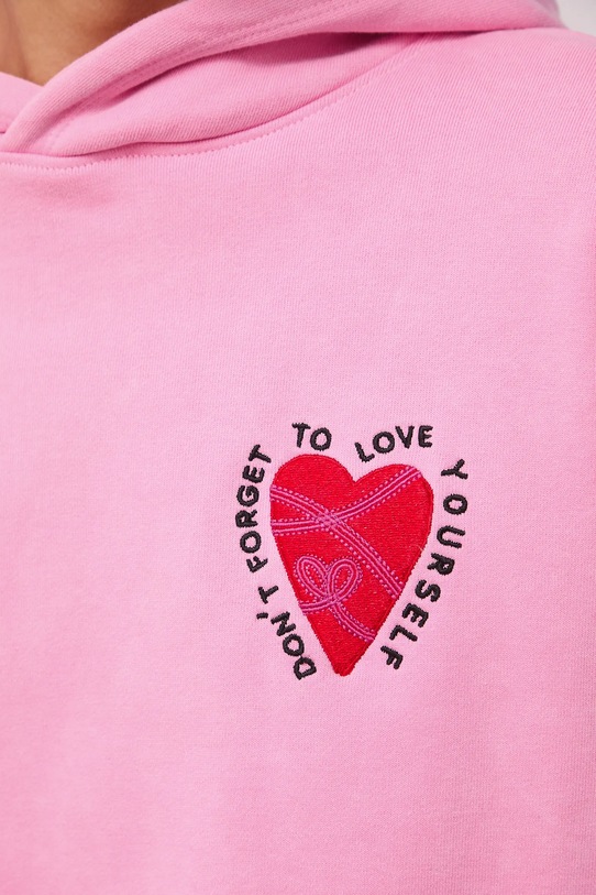 Bluza bawełniana damska z kolekcji Valentine’s Day RS26-BLD280 różowy