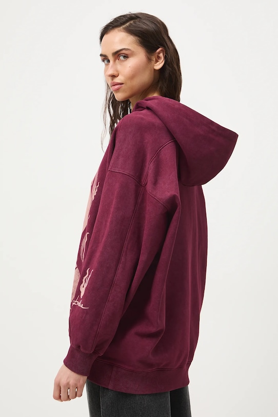 Mikina s kapucňou dámska bavlnená burgundské RS26-BLD450