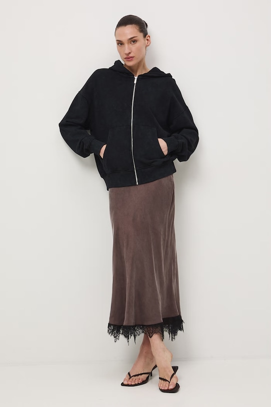 Oblečenie Mikina na zips s kapucňou dámska bavlnená RS26-BLD500 sivá