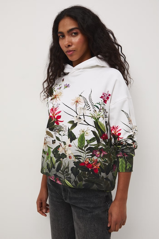 Bluza z kapturem damska bawełniana z elastanem multicolor RS26-BLD501