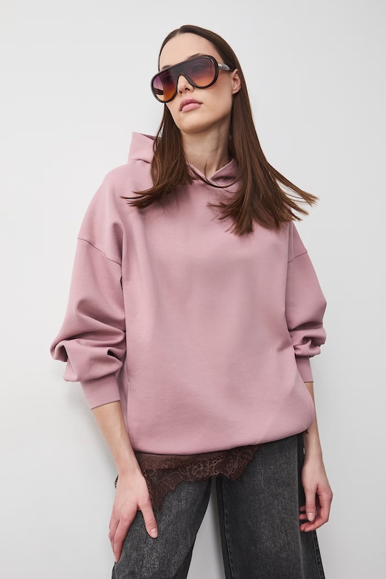 Medicine bluza z kapturem damska różowy RS26-BLD600