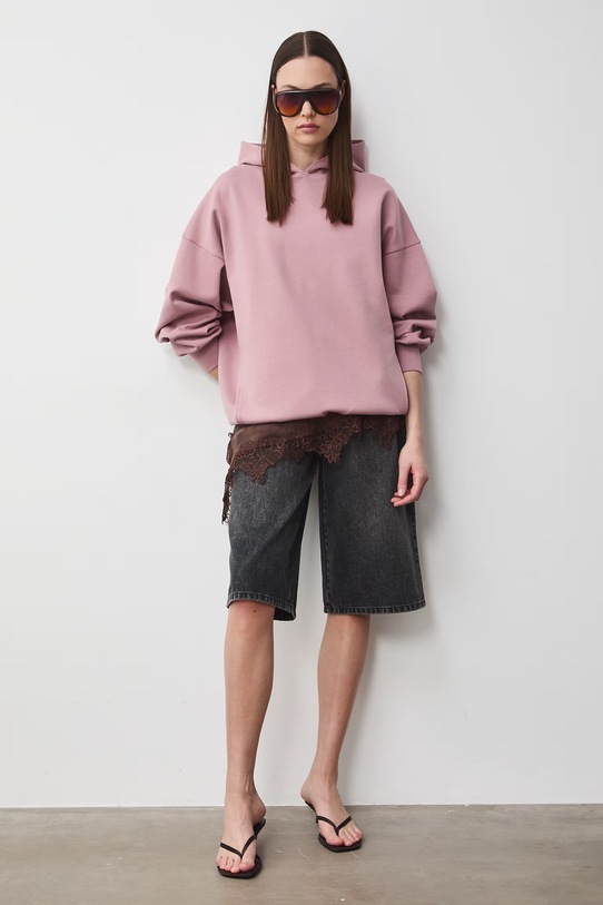 Medicine bluza z kapturem damska RS26-BLD600 różowy RS26