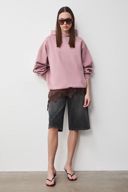 Medicine bluza z kapturem damska RS26-BLD600 różowy RS26