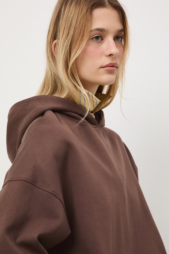 Medicine bluza z kapturem damska brązowy RS26-BLD600