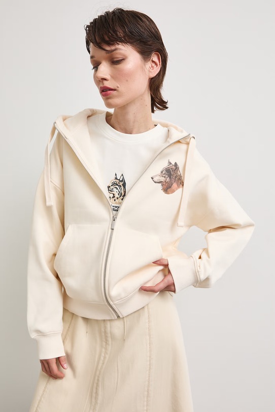 Bluza rozpinana z kapturem damska z kolekcji Bieszczadzki Park Narodowy x Medicine RS26-BLD850 beżowy RS26