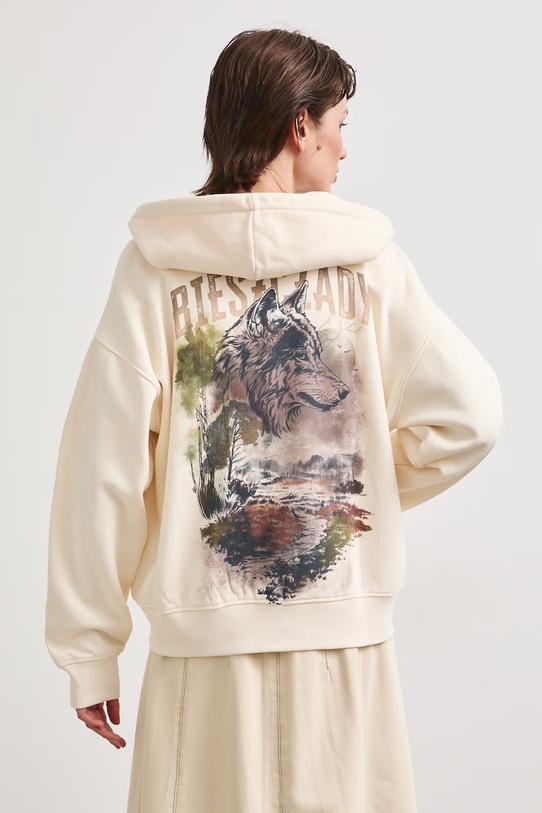 Bluza rozpinana z kapturem damska z kolekcji Bieszczadzki Park Narodowy x Medicine beżowy RS26-BLD850