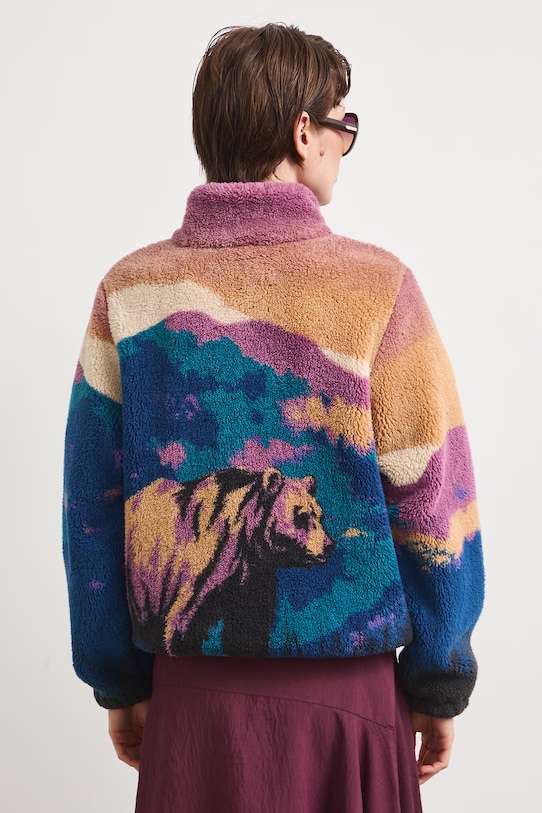 Bluza rozpinana damska polarowa z kolekcji Bieszczadzki Park Narodowy x Medicine multicolor RS26-BLD851