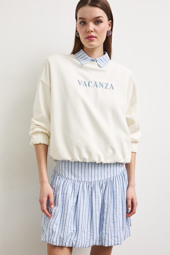 Bluza damska z bawełną RS26-BLDA00 beżowy RS26