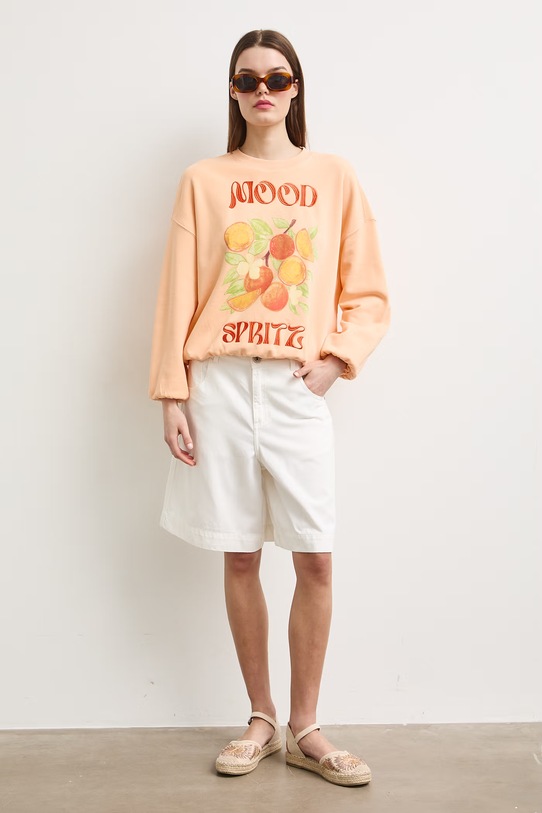 Bluza damska z bawełną RS26-BLDA00 pomarańczowy RS26