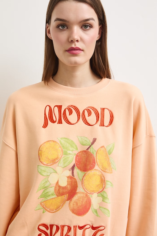 Bluza damska z bawełną pomarańczowy RS26-BLDA00
