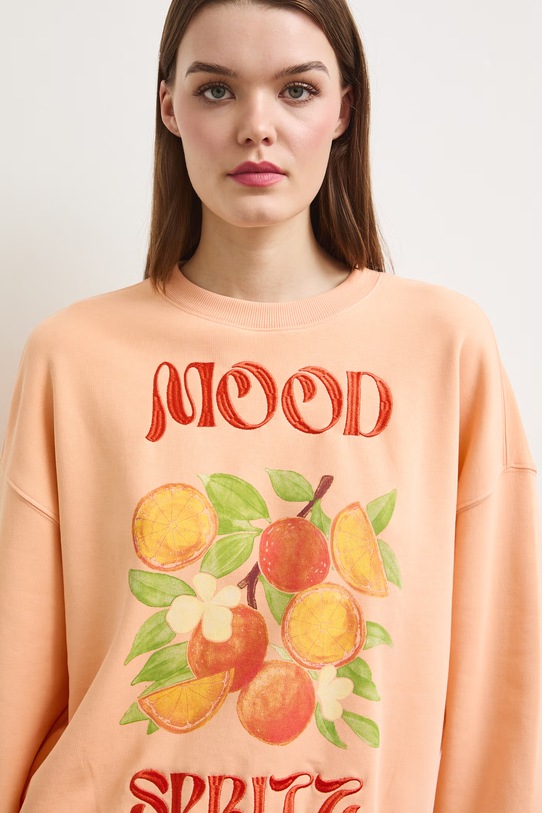 Medicine суичър дамски с памук оранжев RS26-BLDA00