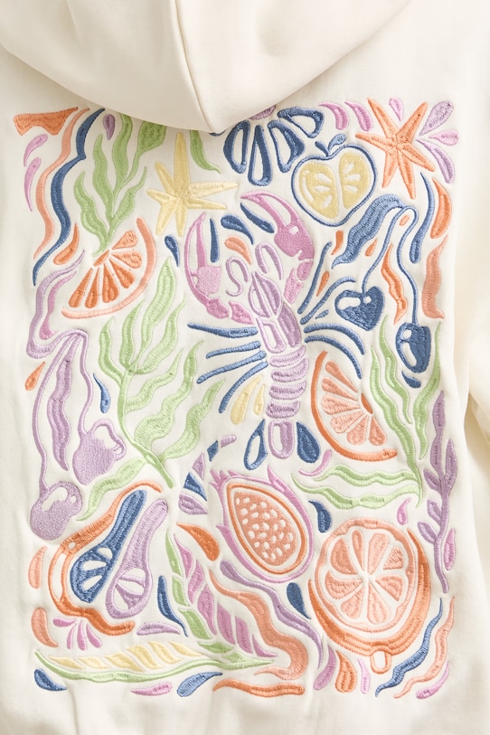 Bluza rozpinana z kapturem damska z bawełną RS26-BLDA01 beżowy