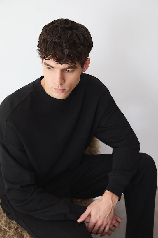 Bluza męska gładka pozostałe czarny RS26-BLM011