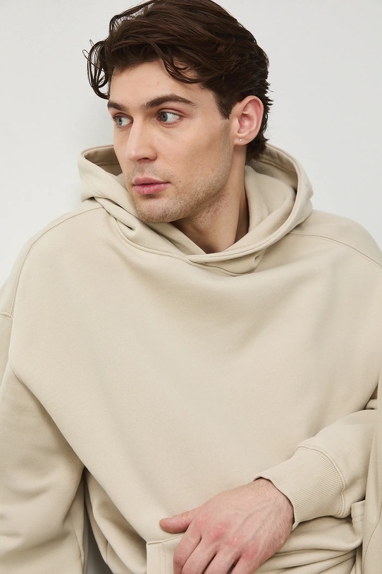 Medicine bluza z kapturem męska bawełniana beżowy RS26-BLM030