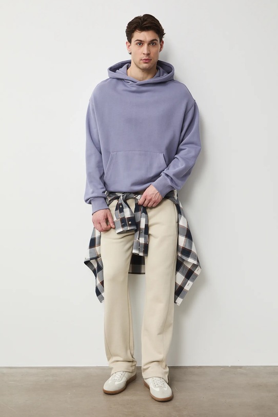 Medicine bluza z kapturem męska bawełniana fioletowy RS26-BLM030