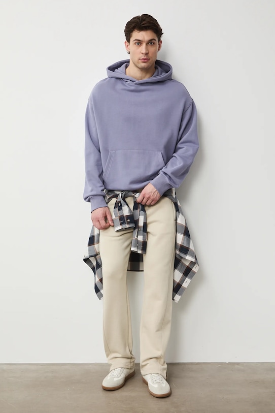 Medicine bluza z kapturem męska bawełniana fioletowy RS26-BLM030